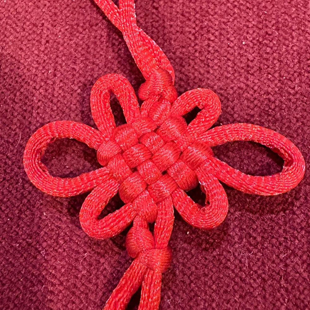 Never Used Red Thread Braided Chinese Knot Decoration-6” - Picture 2 of 4